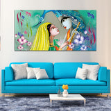 Beautiful Lord Radha Krishna Canvas Wall Painting