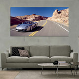 Beautiful Sports Car Running in Highway Canvas Wall Painting