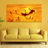 Two Birds with Sunrise Canvas Wall Painting