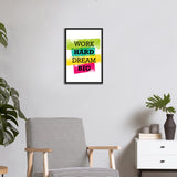 Work Hard Dream Big Single Colorful Wooden Wall Frame