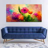 Flowers Off White-Gold Canvas Wall Painting