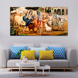 Shree Krishna with Balram Canvas Wall Painting