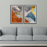 Colorful Abstract Set of 2 Wall Frames & Art