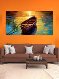 Premium Modern Boat with Water Canvas Wall Painting & Arts