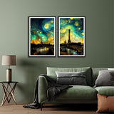 Beautiful City Abstract Premium Set of 2 Wall Frames & Art