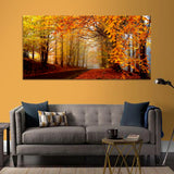 Beautiful Forest with Road  Premium Canvas Wall Painting