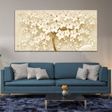 Flowers Green-Off White Canvas Wall Painting