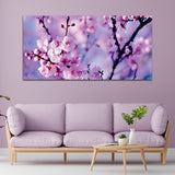 White and Pink Tree with Flower Canvas Wall Painting