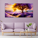 Abstract Tree with Sunrise Canvas Wall Painting