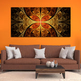 Red and Yellow Designing Flower Canvas Wall Painting