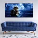 Boat under Water with Blue Sky Wall Painting