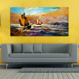 Boat under Water with Blue Sky Abstract Wall Painting & Arts