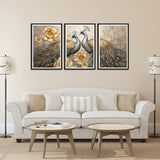 Two Beautiful Peacock Set of 3 Wall Frames