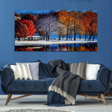 Beautiful Colorful Snow Tree Canvas Wall Painting