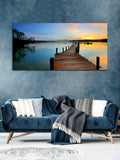 Wooden Bridge on River Canvas Wall Painting