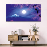 Mountain with  Pink Tree Canvas Wall Painting