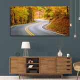 Beautiful Green Mountain Road with Beautiful Highway Wall Painting