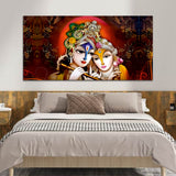 Radha Krishna Multicolor Canvas Wall Painting