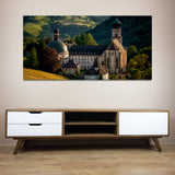 Beautiful Forest with House and Canvas Wall Painting