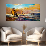 Boat under Water with Blue Sky Abstract Wall Painting & Arts