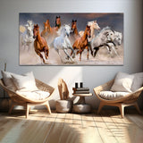 Red & White Running Horses Wall Paintings & Art