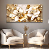 White and Yellow Flower Canvas Wall Painting & Arts