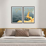 Barasingha Abstract Set of 2 Wall Frames