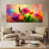 Flowers Off White-Gold Canvas Wall Painting