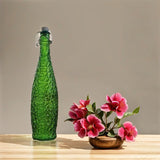 MithilaHandicrafts Crystal Glass Water Bottle Green (Set of 1)