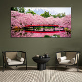 Mountain with Bridge & Flowers Canvas Wall
