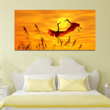 Two Birds with Sunrise Canvas Wall Painting