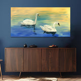 Two White Birds under Water Canvas Wall Painting & Arts