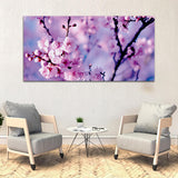 White and Pink Tree with Flower Canvas Wall Painting