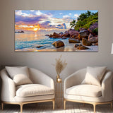 Beautiful Sunset with Beach Canvas Wall Painting & Art