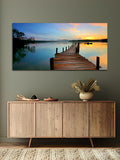 Wooden Bridge on River Canvas Wall Painting