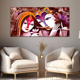 Radha Krishna Abstract Multicolor Canvas Wall Painting