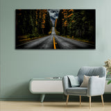 Beautiful Forest Mountain Road at Midnight Canvas Wall Painting