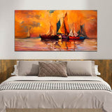 Colorful Boat under Water Wall Painting & Arts