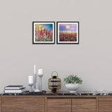 Beautiful Abstract Colorful Flower Set of 2 Wall Frames & Art