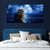 Boat under Water with Blue Sky Wall Painting