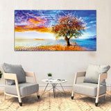 Colorful Tree with Blue Sky Canvas Wall Painting & Arts