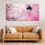 Beautiful Birds with Pink Canvas Wall Paintings & Arts