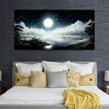 Beautiful Snow Mountain with dark Sky Wall Painting