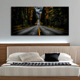 Beautiful Forest Mountain Road at Midnight Canvas Wall Painting