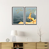 Barasingha Abstract Set of 2 Wall Frames