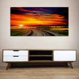 Beautiful Sunset Infront of Road  Canvas Wall Painting