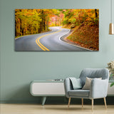 Beautiful Green Mountain Road with Beautiful Highway Wall Painting