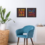Be Your OWN HERO Colorful Premium Set of 2 Wall Frames