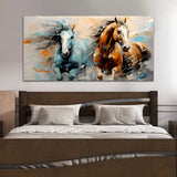 Two Horse Abstract Canvas Wall Painting