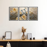 Two Beautiful Peacock Set of 3 Wall Frames